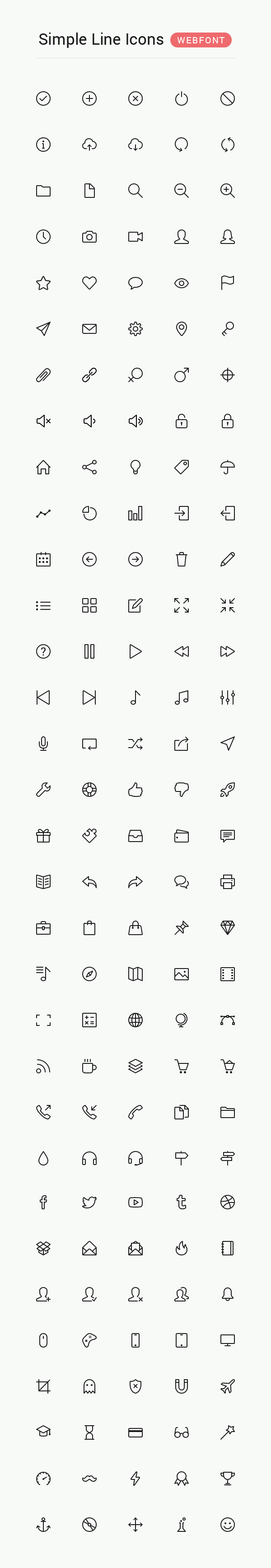 Simple Line Icons Webfont 600 | UI/UX Designs & Layout, WebFonts / Font Icons from NABEEL SHAHID, Solution Architect for Cloud Applications