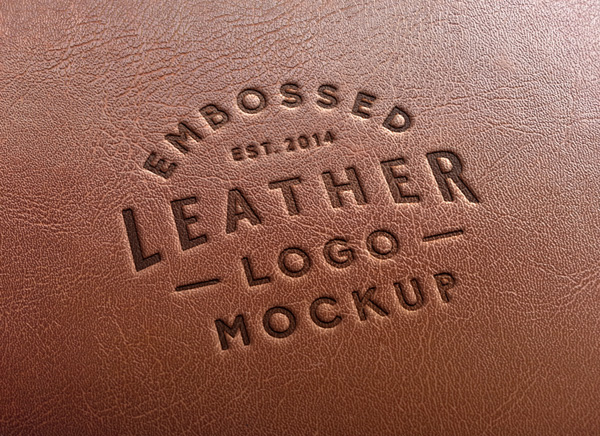 wall mockup Leather stamping logo mockup #2