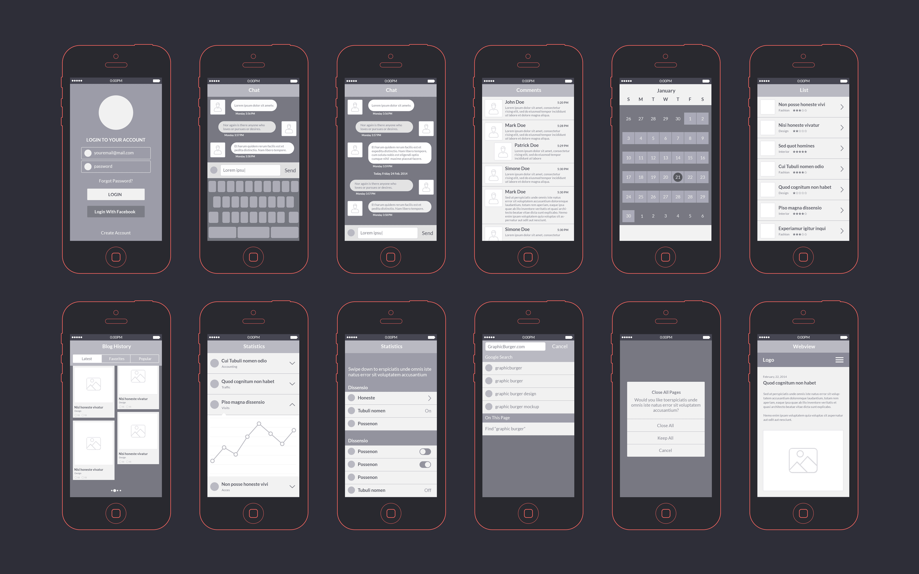 Free App Wireframes Kit LTHEME