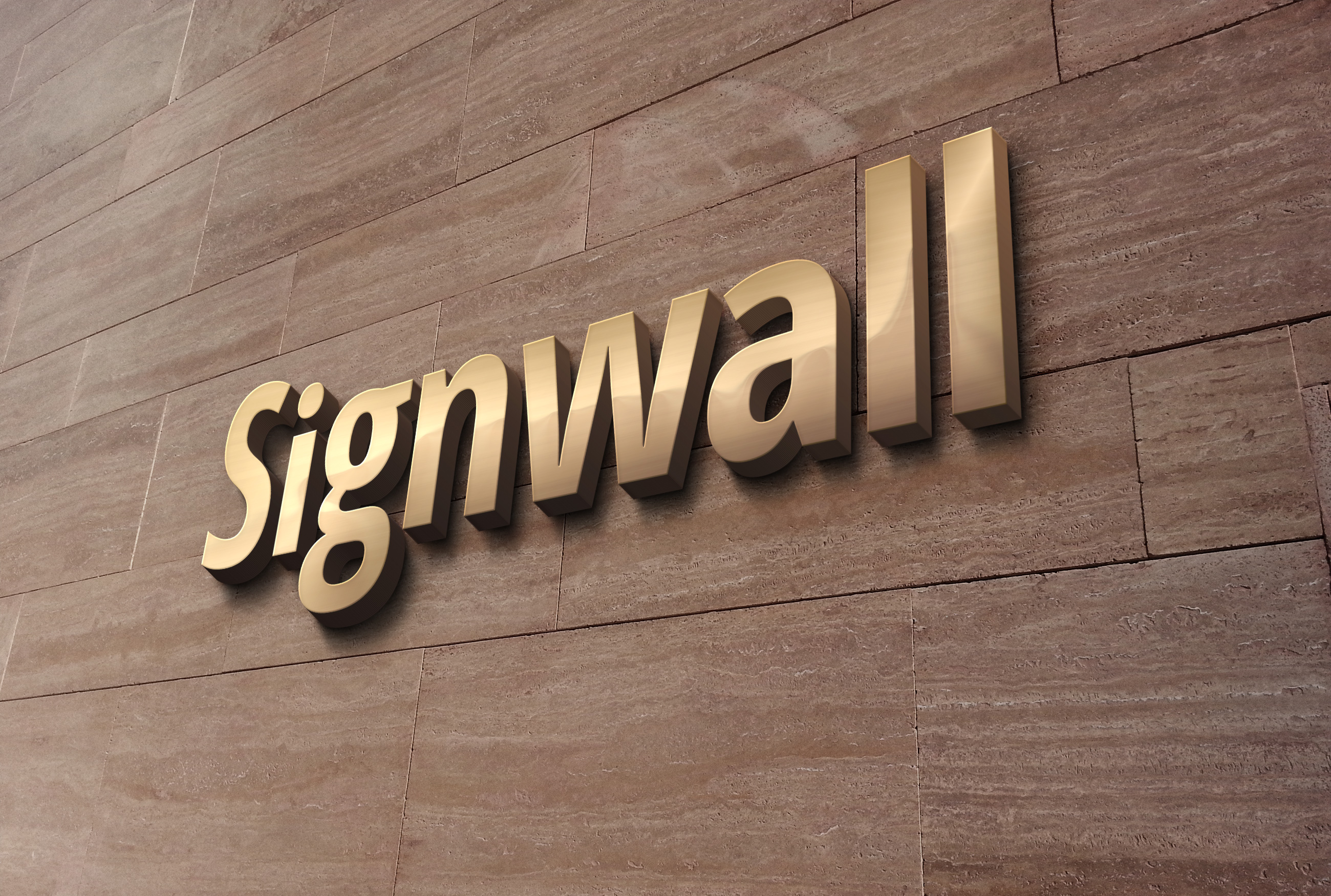 3D Wall Logo MockUp 2 GraphicBurger