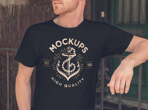T Shirt Mockup With Pocket