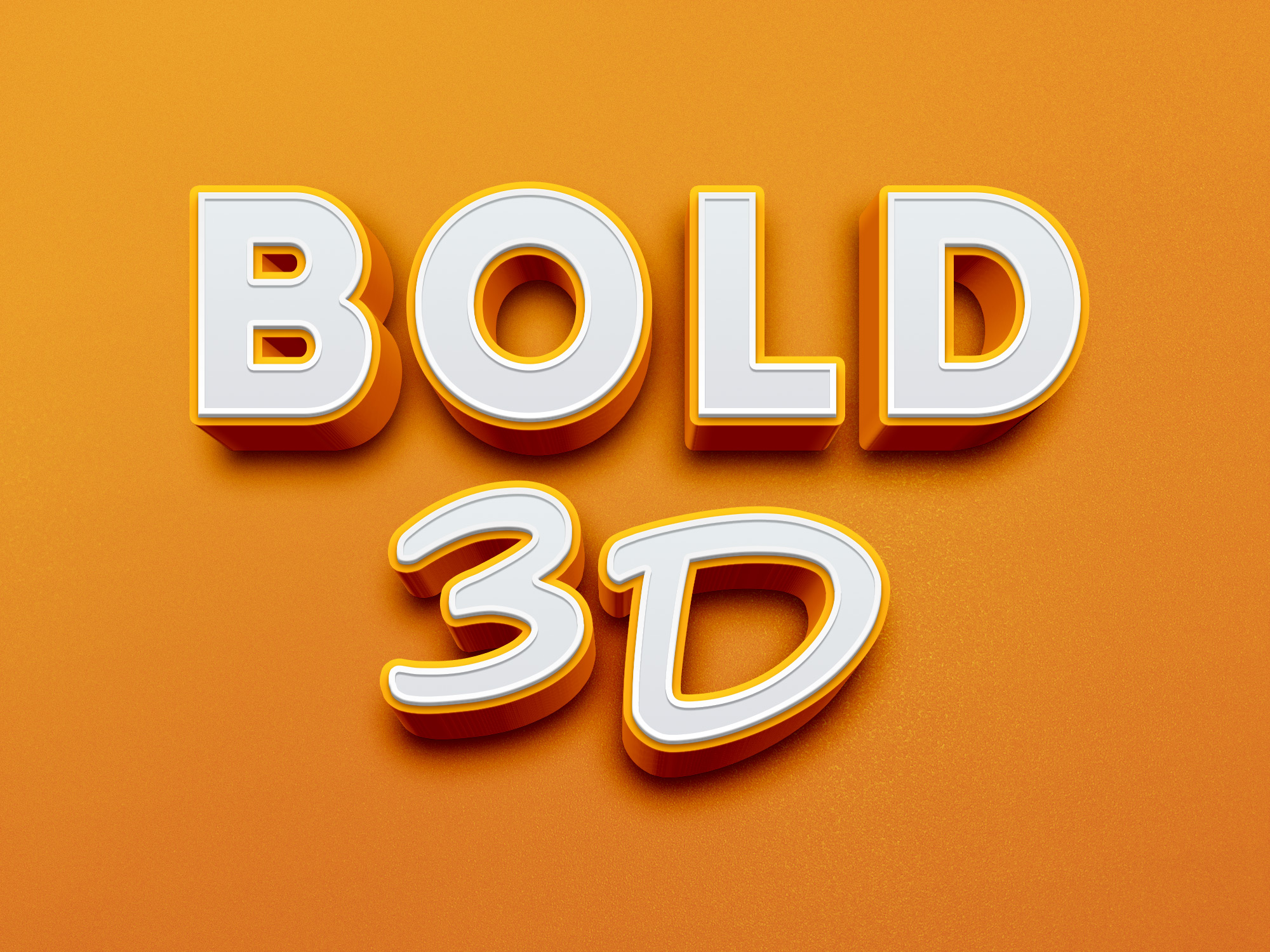 Bold 3D Text Effect GraphicBurger
