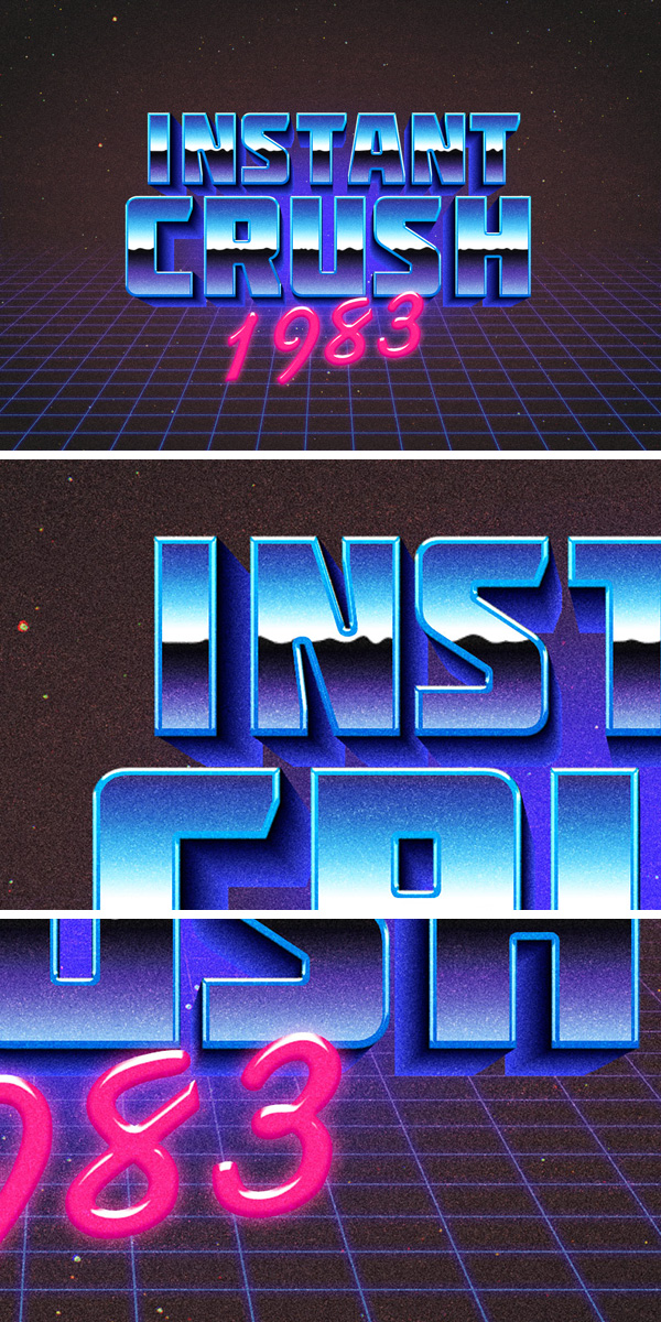 photo card mockup Retro 80s effect typography text effects 80 photoshop chrome psd graphicburger agethemes latest vaporwave google freebie font tutorials graphics graphic