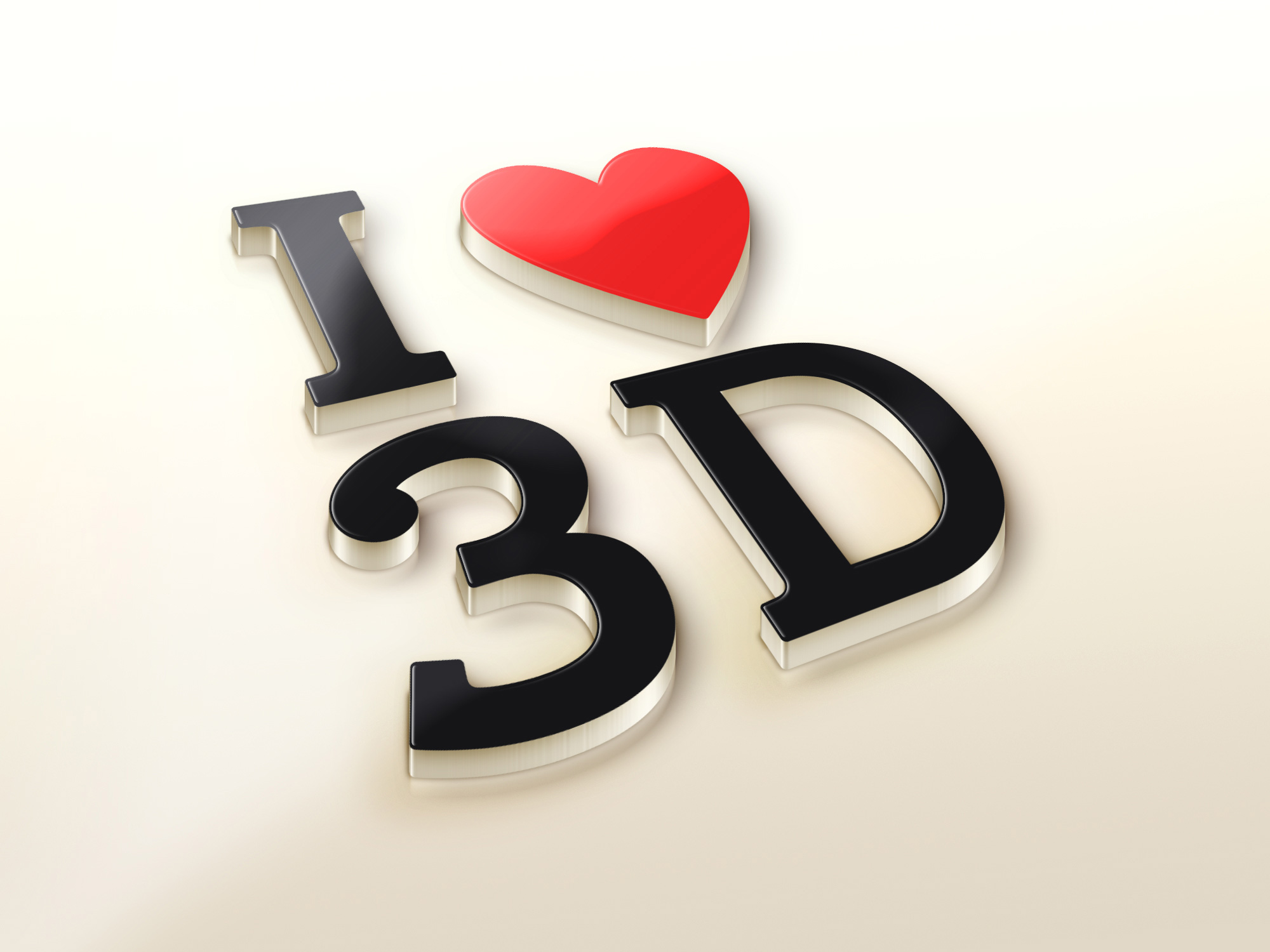 I Love 3D Logo MockUp | GraphicBurger