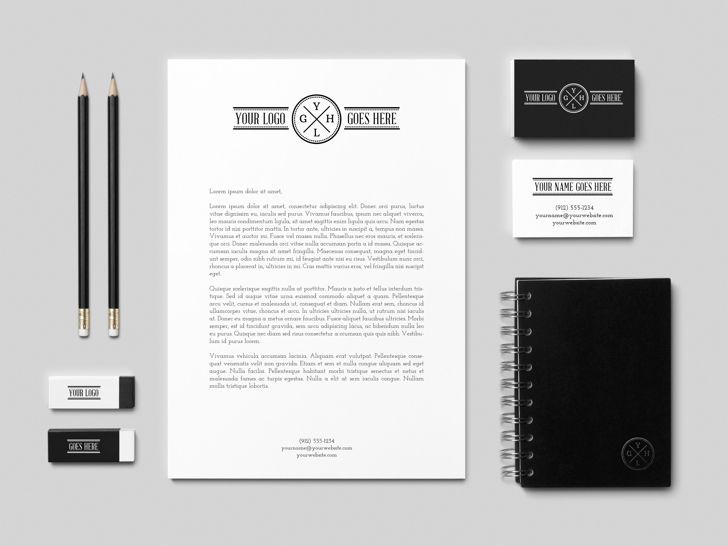 mockup stationery logo GraphicBurger Vol.2 Identity / MockUp Branding