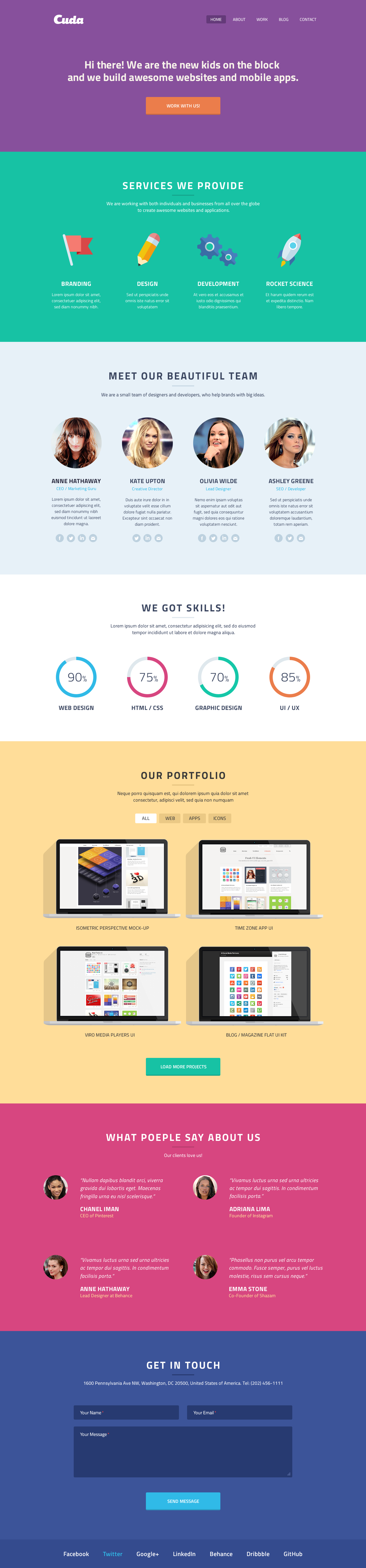 Download Cuda Single Page Portfolio Template | GraphicBurger