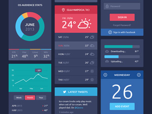 Flat Design UI Components 300jpg