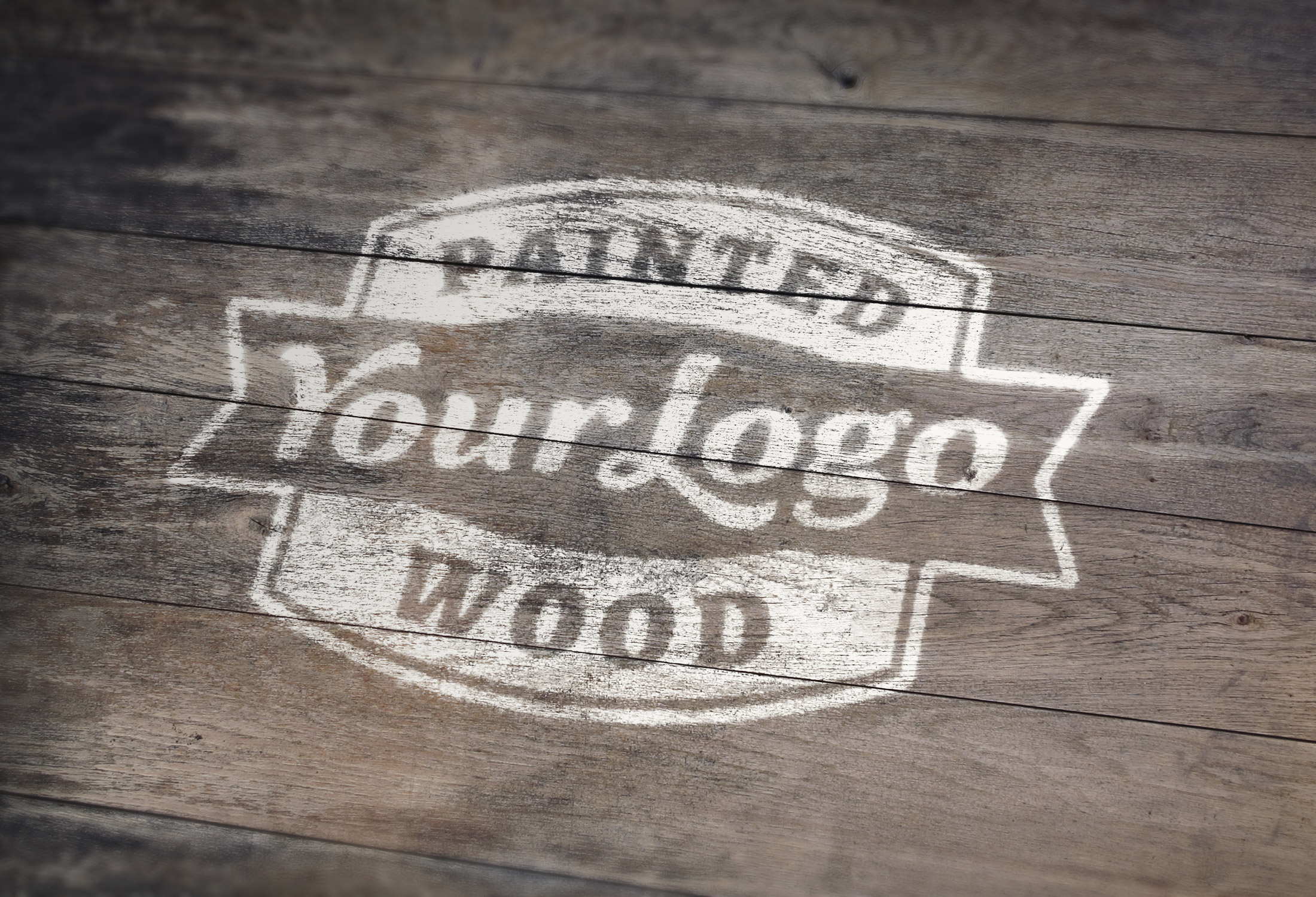 tykkelse Ubestemt mens Painted Wood Logo MockUp | GraphicBurger