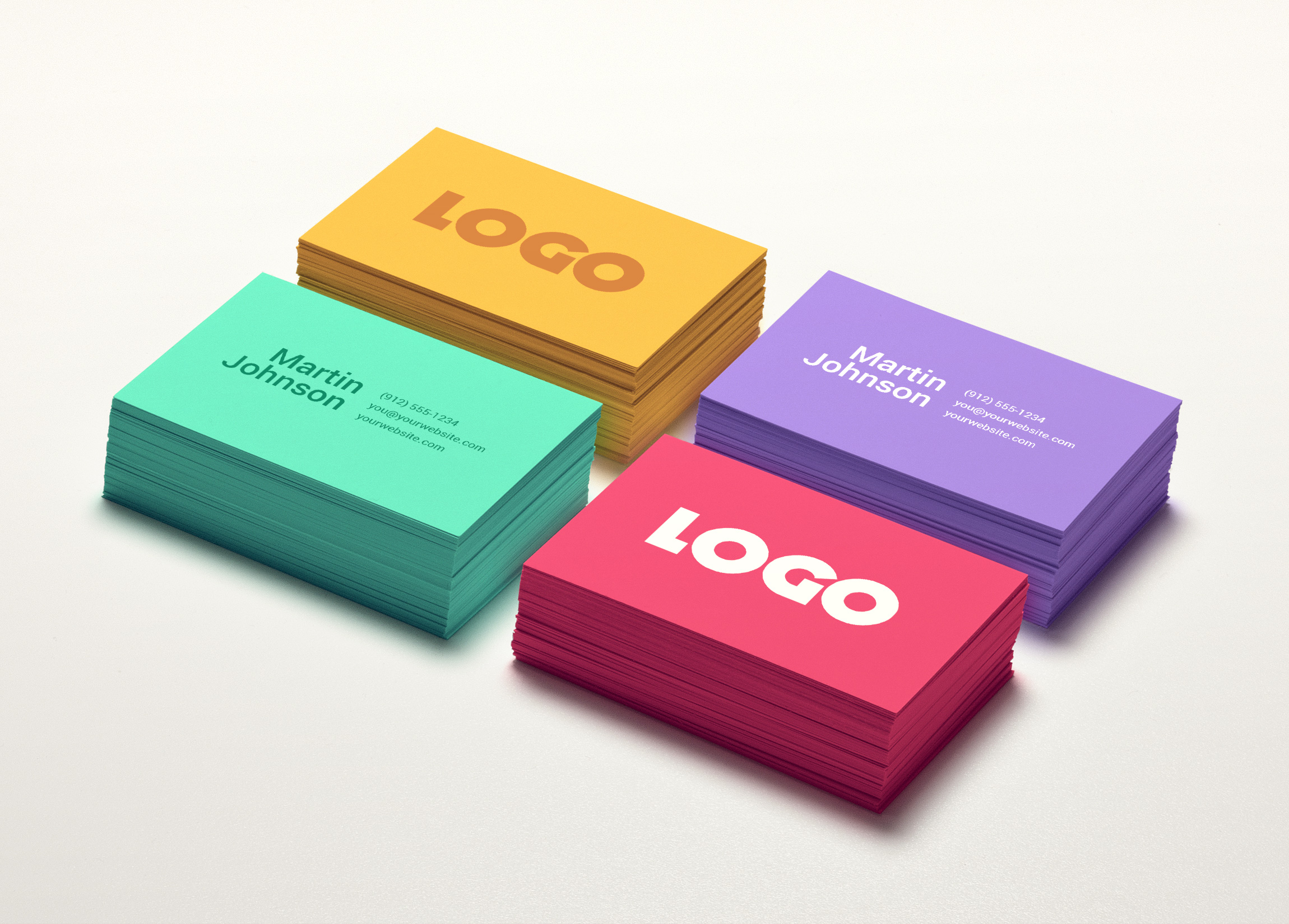 Download Colorful Business Card MockUp | GraphicBurger