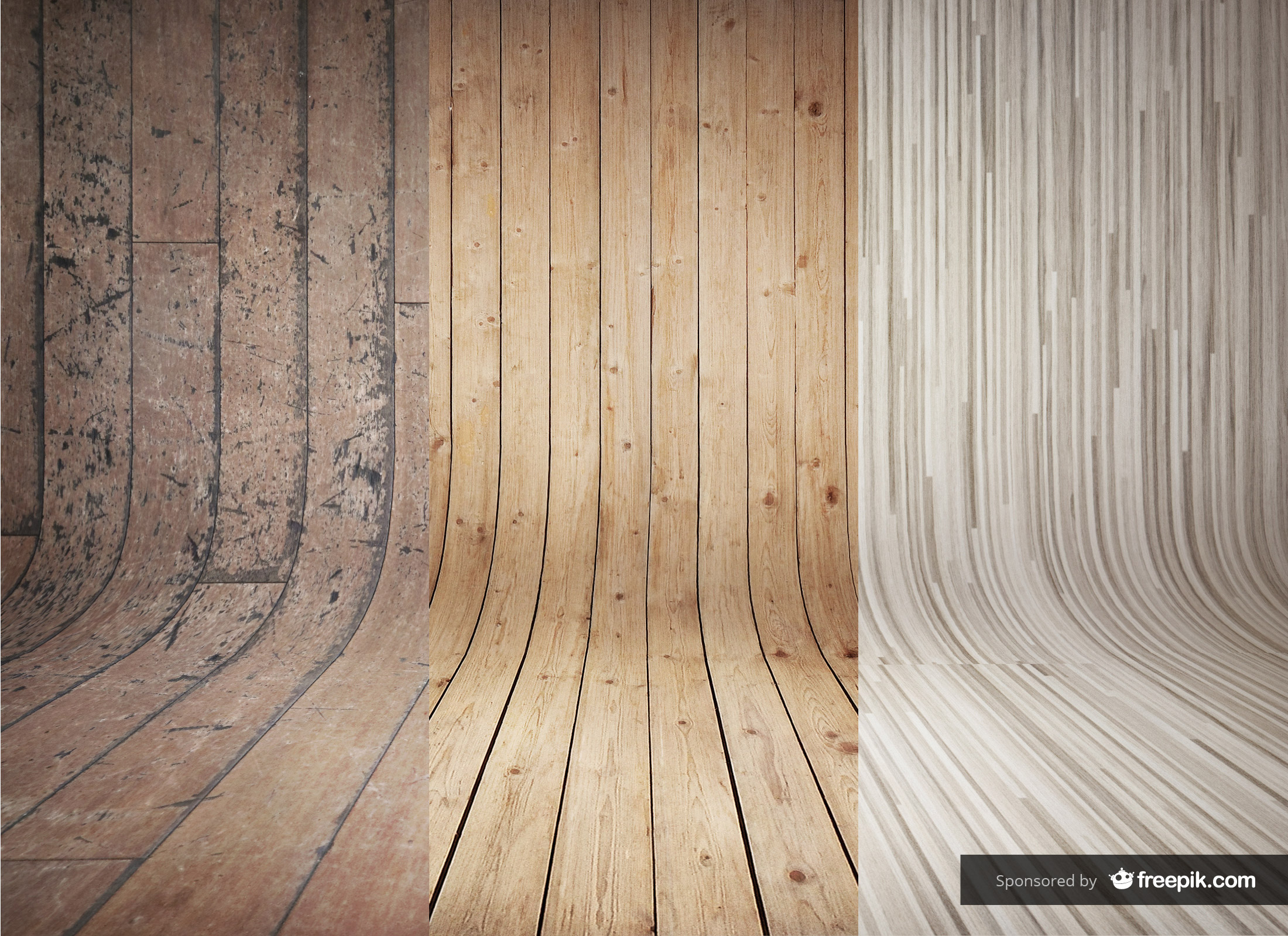 3 Curved Wooden Backdrops Vol.2 | GraphicBurger