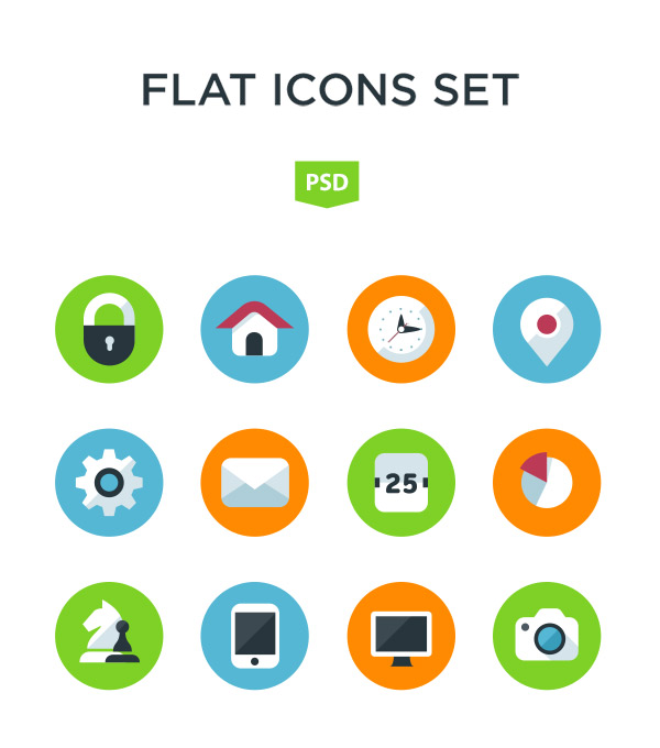 Flat Icon Set Graphicburger