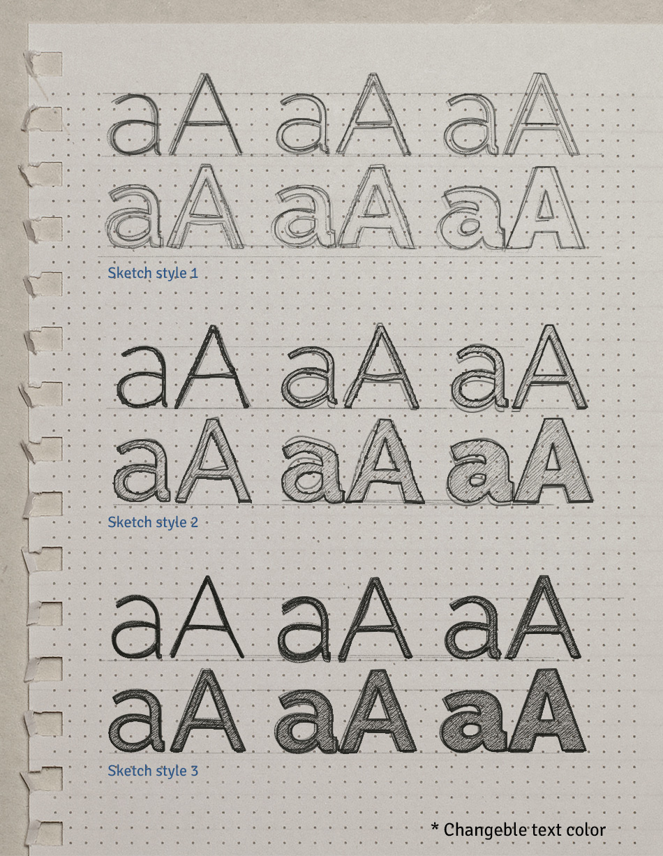 30 Sketched Fonts for Designers