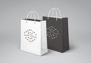 2 Size Free Paper Shopping Bags Mockup (PSD)