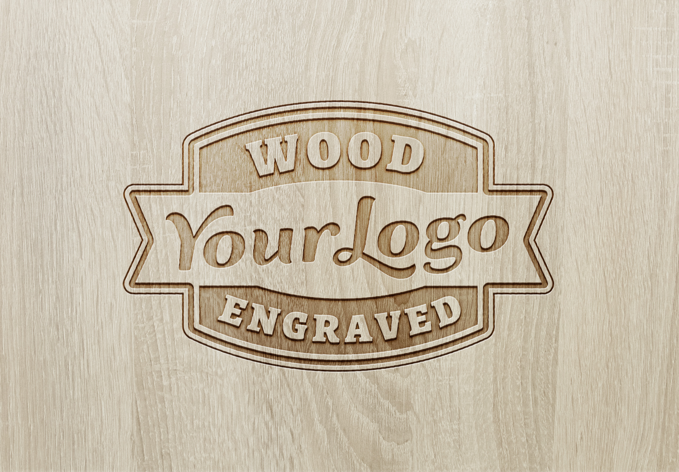 logo mockup download vintage free MockUp  GraphicBurger Logo Wood  #2 Engraved