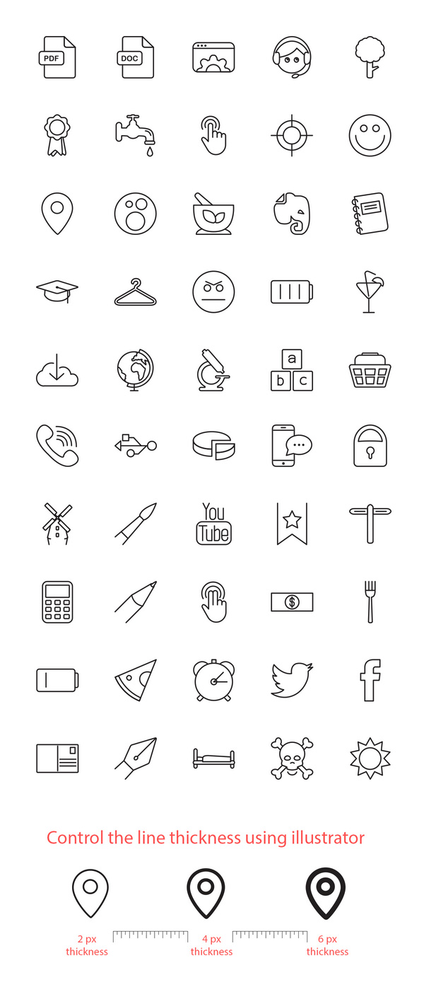 Download Free Vector Line Icons Set Graphicburger