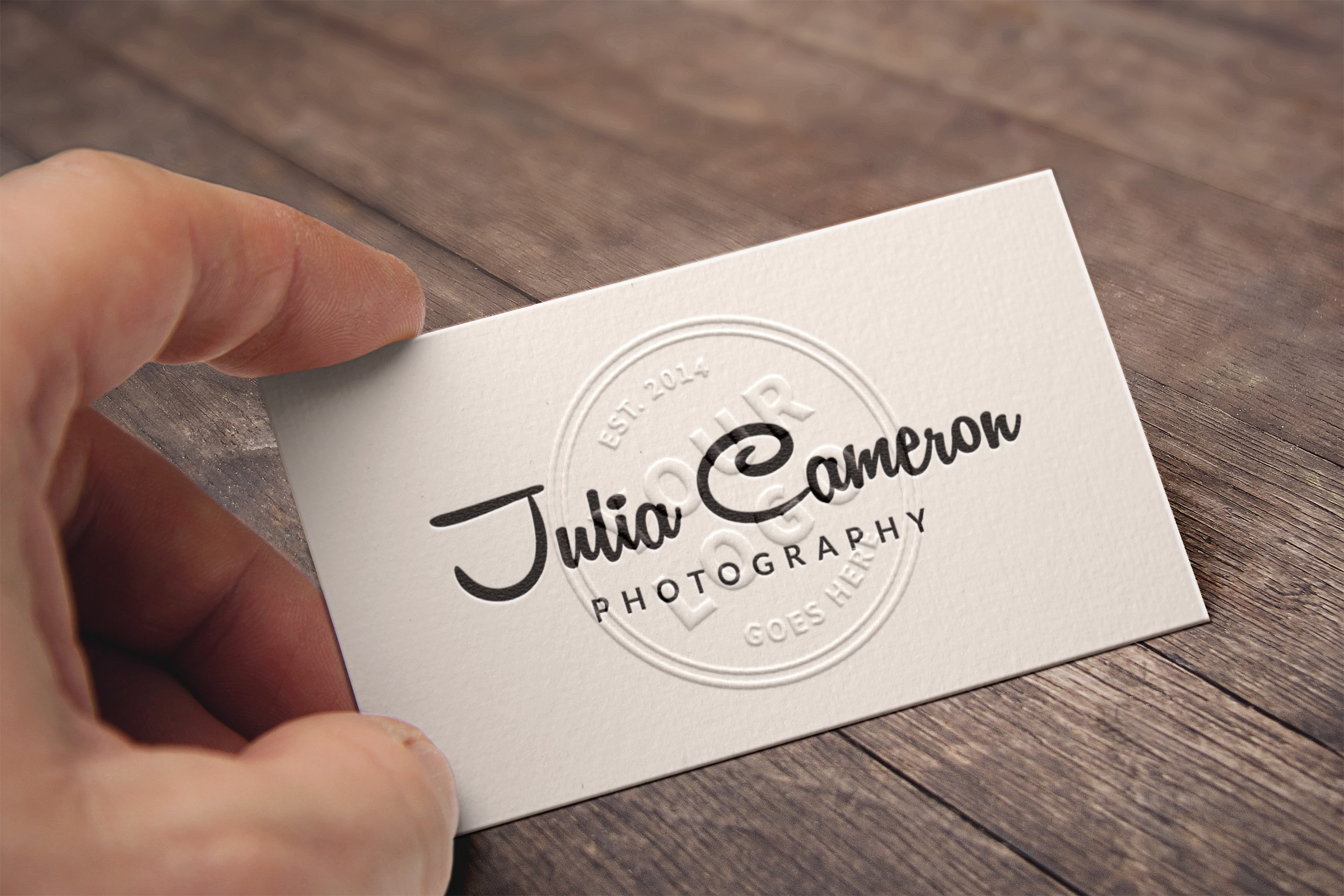Embossed Business Card MockUp GraphicBurger