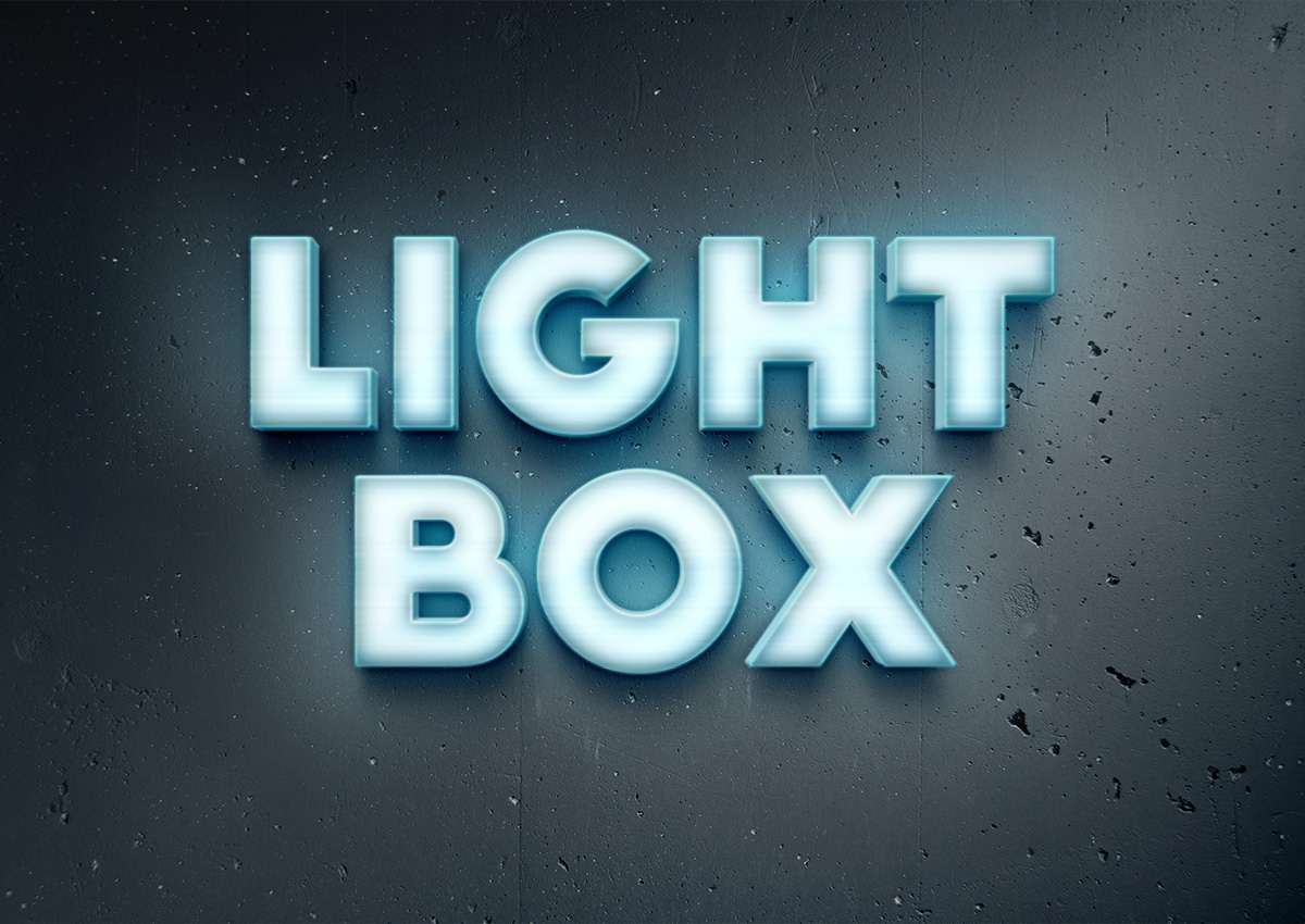 Download Lightbox Text Effect Graphicburger PSD Mockup Templates