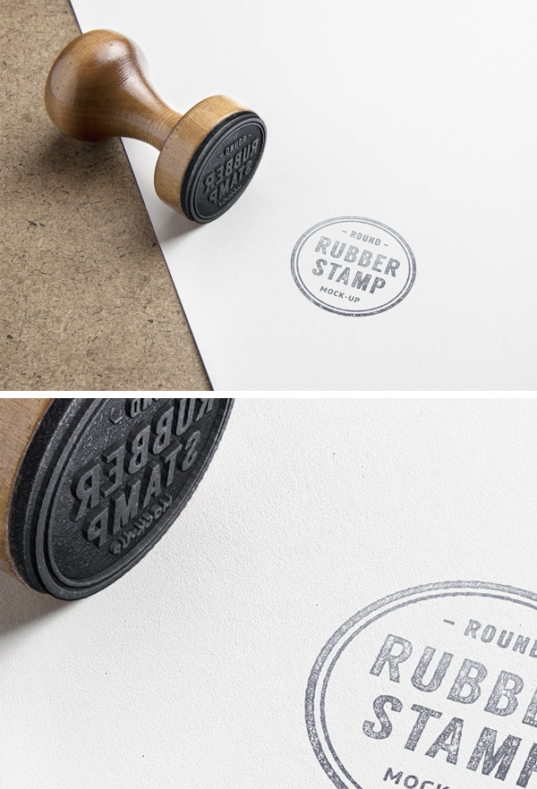 create 3d mockup Rubber stamp psd mockup #2