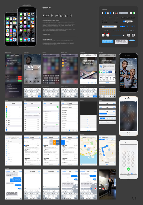 iOS 8 GUI PSD for iPhone 6 | GraphicBurger