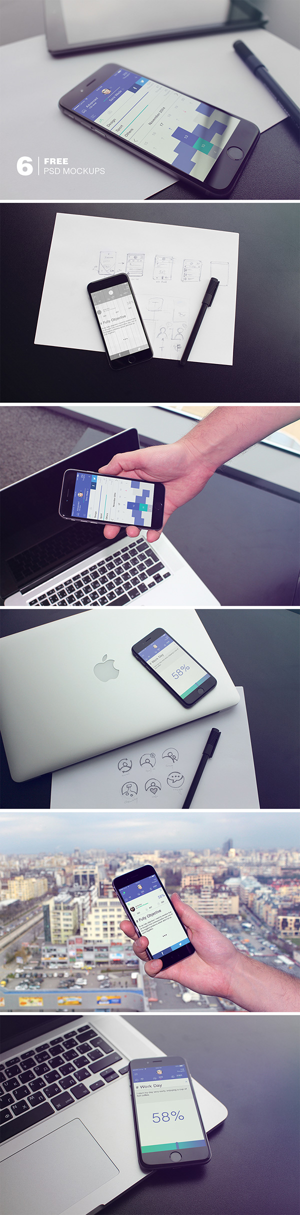 6 iPhone 6 Photo MockUps | GraphicBurger