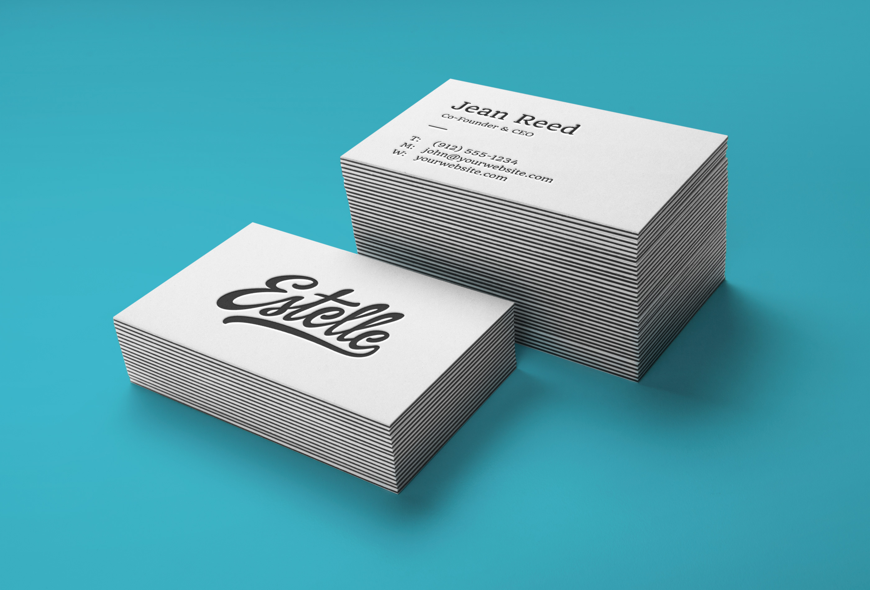 business yoga card template Stack Business  Cards Letterpress  MockUp GraphicBurger