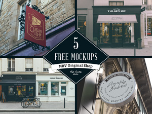 5 Signs & Facades MockUps | GraphicBurger