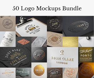 50 Logo Mocks Bundle – sponsored