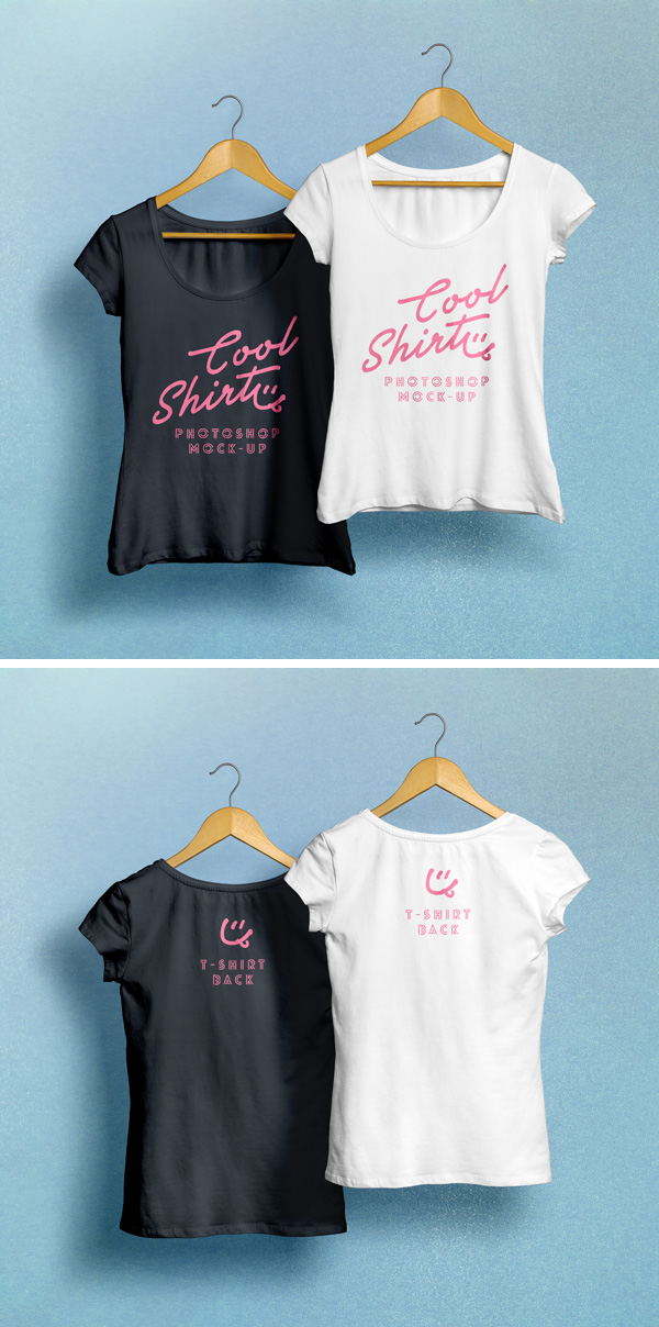 Download Woman T-Shirt MockUp PSD | GraphicBurger