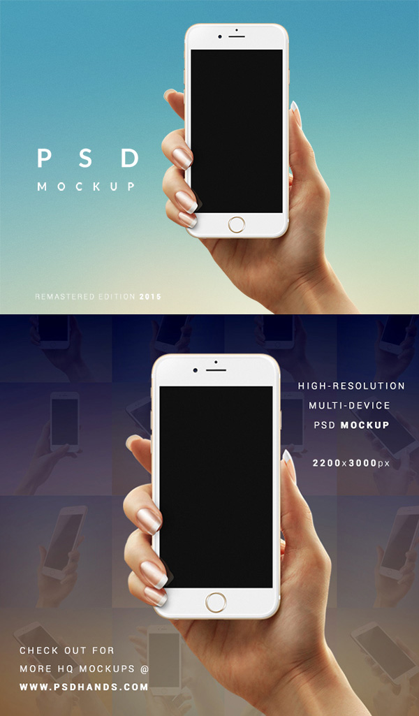 iPhone 6 in Hand MockUp | GraphicBurger