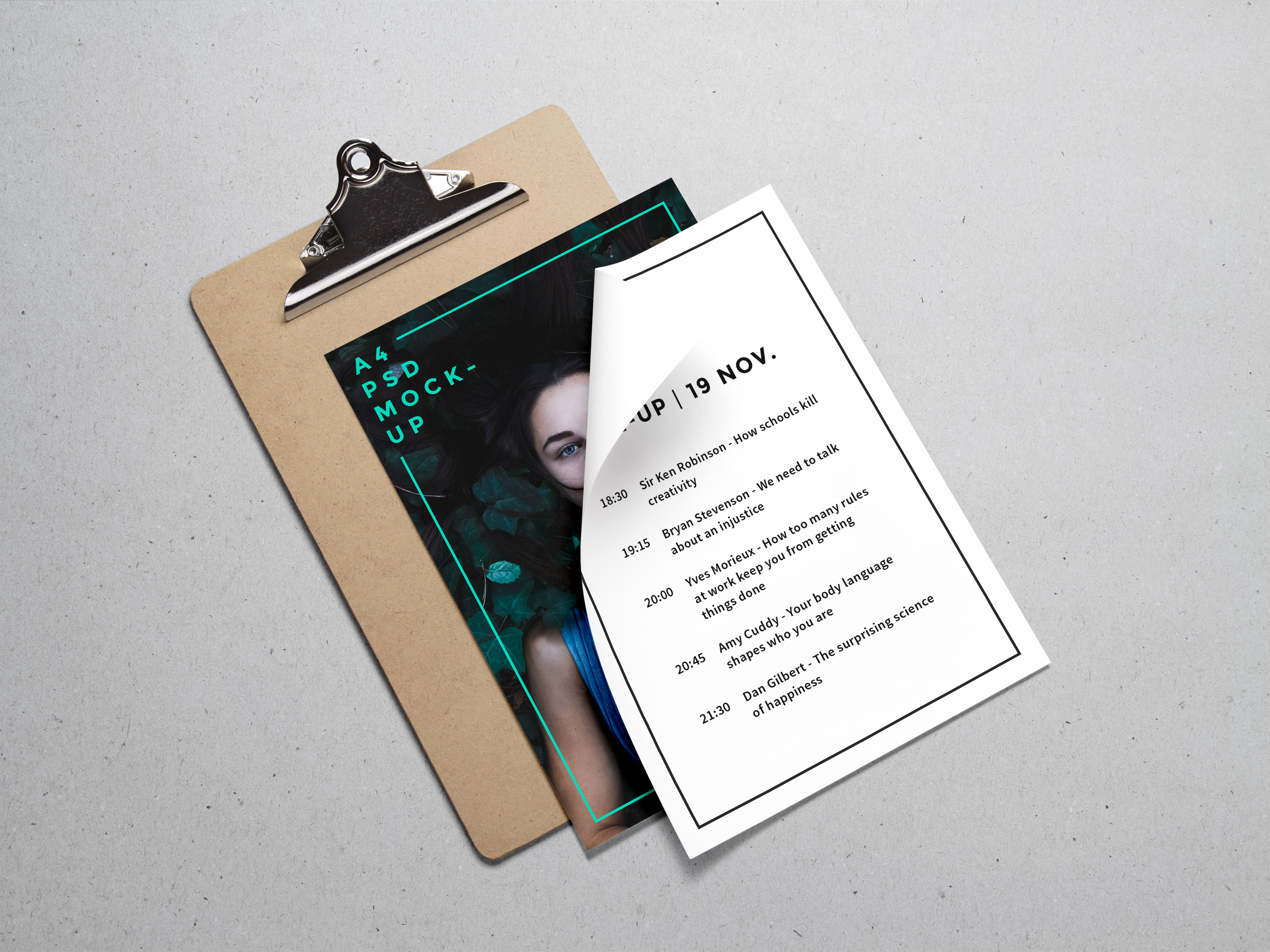 A4 Paper PSD MockUp 3 full