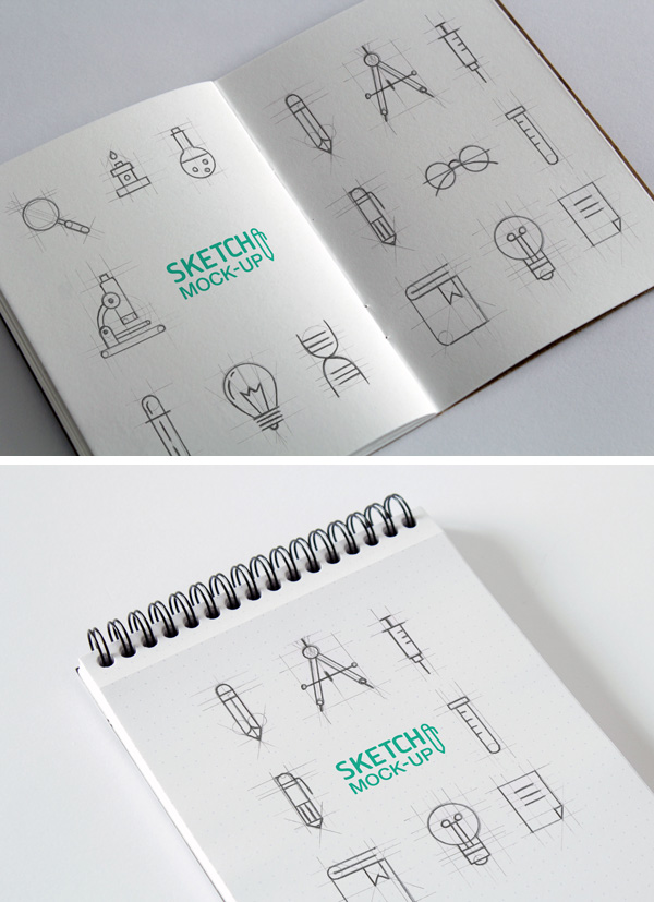 Free A4 Sketchbook Mockup (PSD)