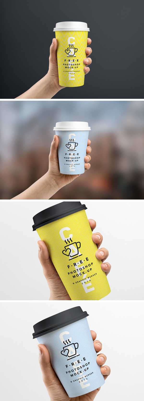 Download Coffee Cup In Hand MockUp | GraphicBurger