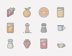 Food & Drinks Icon Set | GraphicBurger