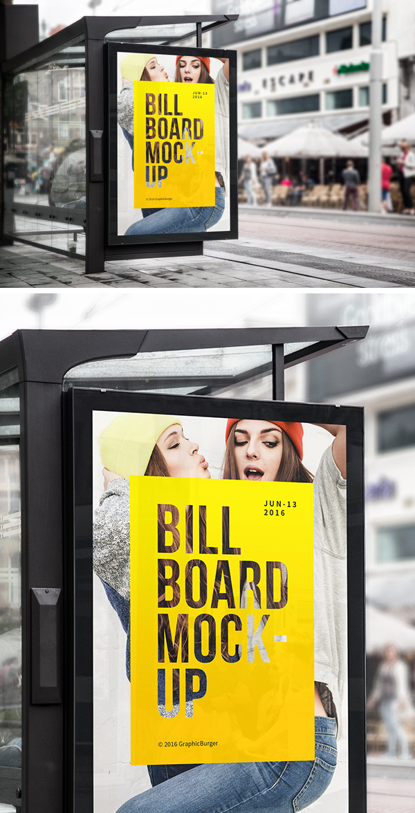Download Free Bus Stop Billboard Mockup Graphicburger PSD Mockups.