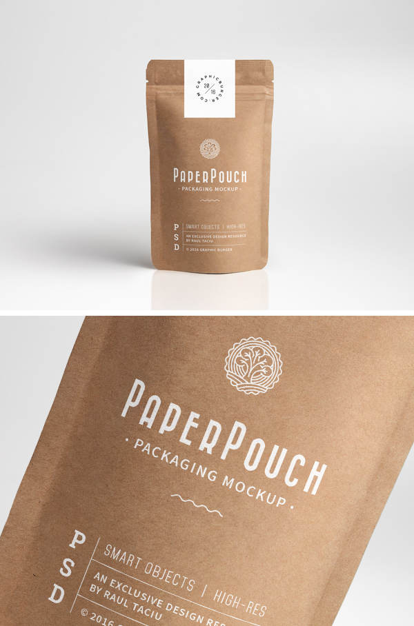 Download Paper Pouch Packaging MockUp | GraphicBurger