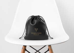 Download Leather Drawstring Pouch MockUp | GraphicBurger